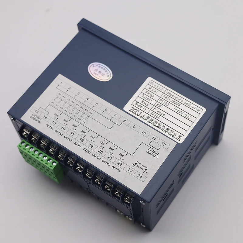 24V 8 channels digital thermostat Multifuncion 8 ways PT100 temperature controller measure multi points can work with 8 sensors