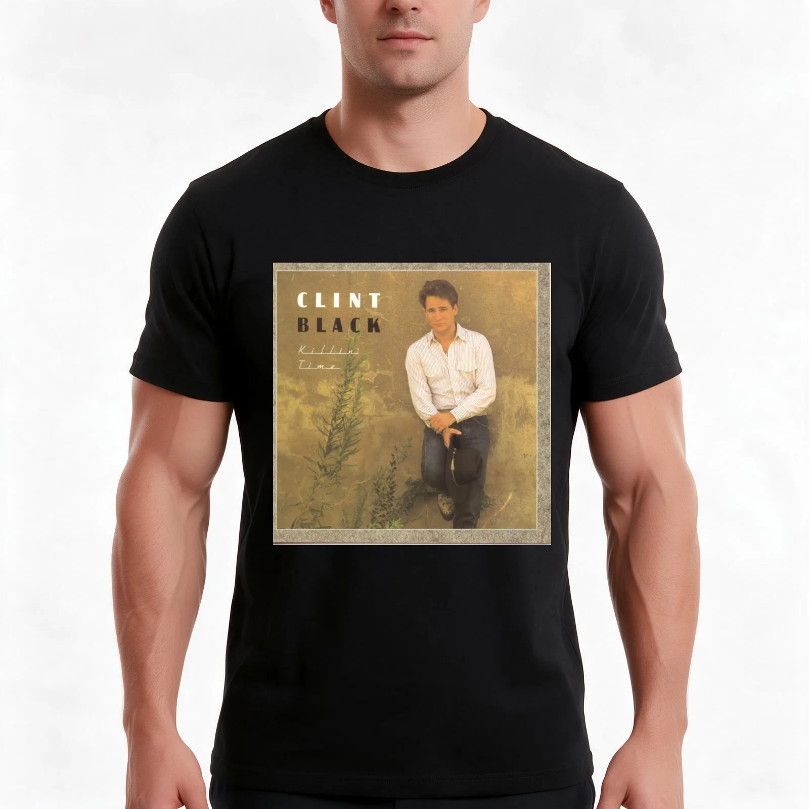 Clint Black Killin' Time T-Shirt Summer Casual Cotton Tee Oversized Streetwear Tops Vintage Graphic Print Unisex Men Women