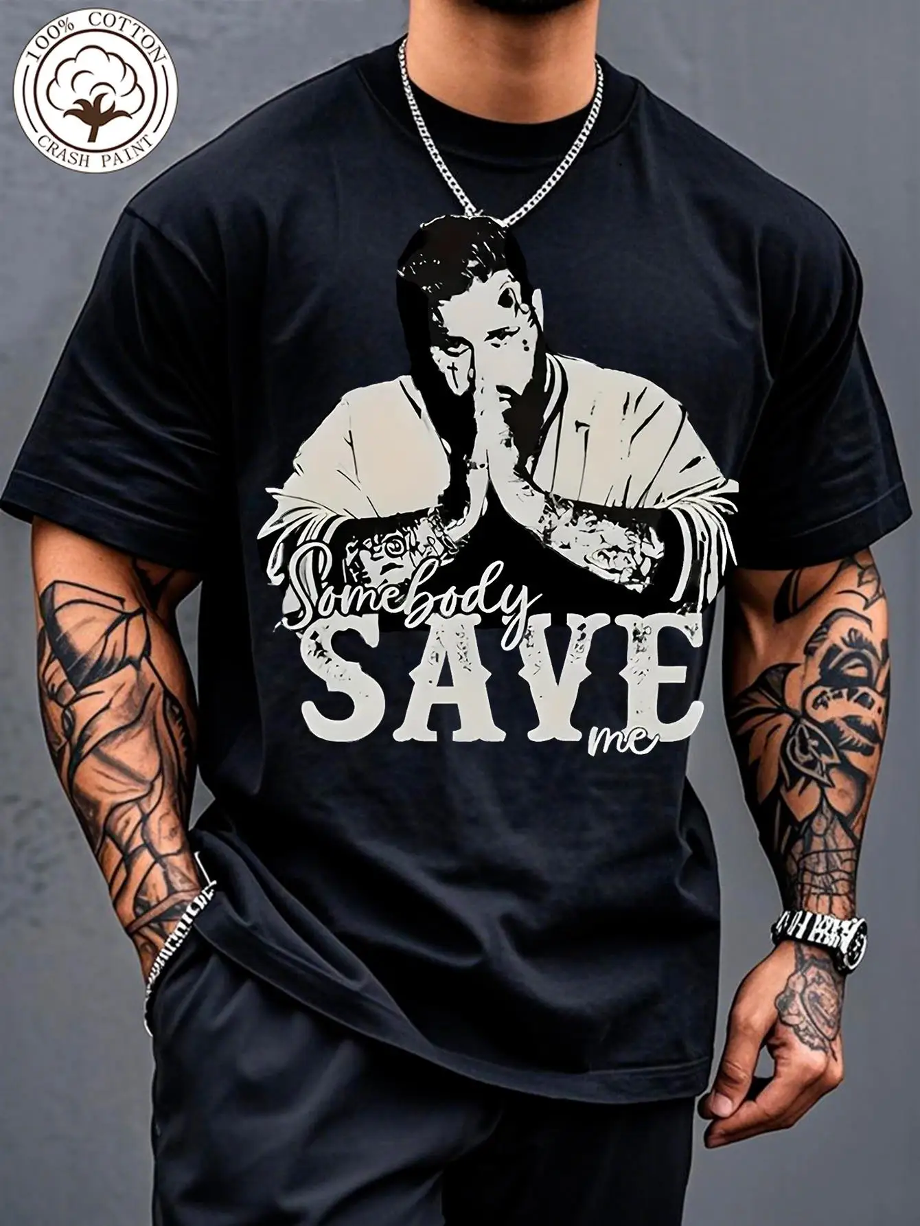 A Men'S Pure Round Neck T-Shirt Featuring a Sporty And Casual Design, Offering Comfort And Breathability, Easy Maintenance, And