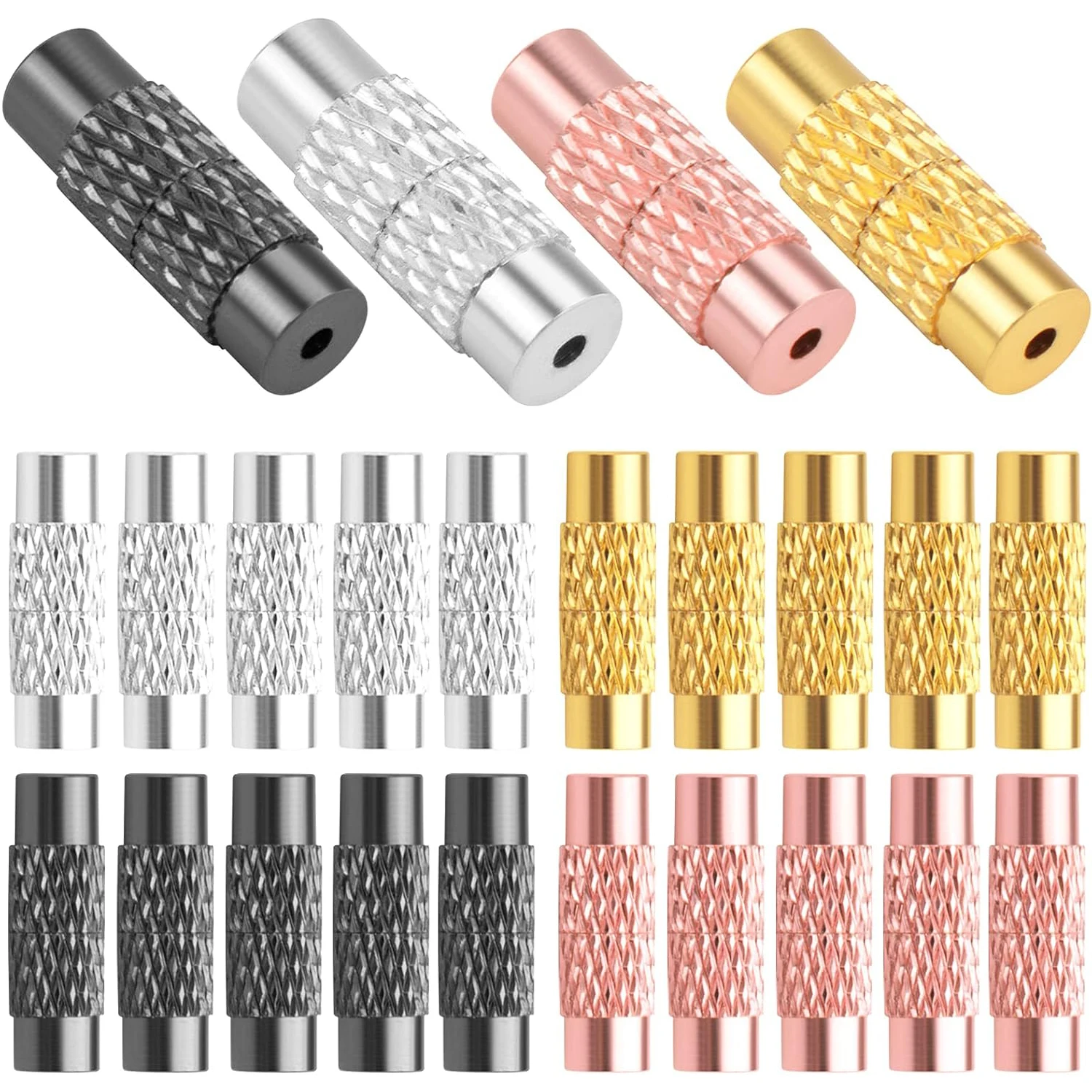 

100 шт. латунных винтовых застежек-трубок, концевиков для шнуров, фурнитуры для изготовления браслетов, ожерелий и украшений своими руками