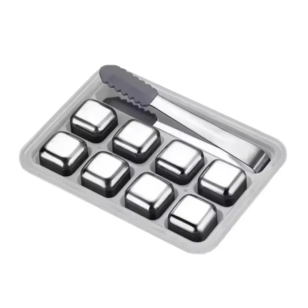 الفولاذ المقاوم للصدأ مكعبات الثلج مجموعة قابلة لإعادة الاستخدام تقشعر لها الأبدان الحجارة ل ويسكي النبيذ النبيذ التبريد مكعب تقشعر لها الأبدان روك حفلة بار أداة