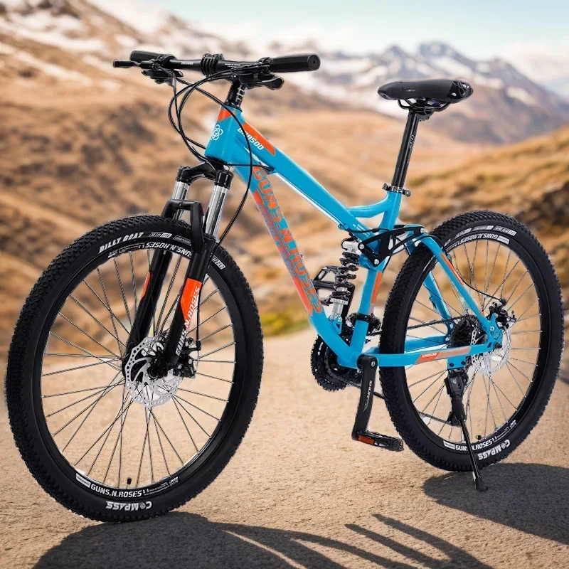 24 speed 26 Inch Softail Mountain Bike Variable Speed MTB Dual Shock Cross Country Bike Mechanical Disc Brake Downhill Bicycle