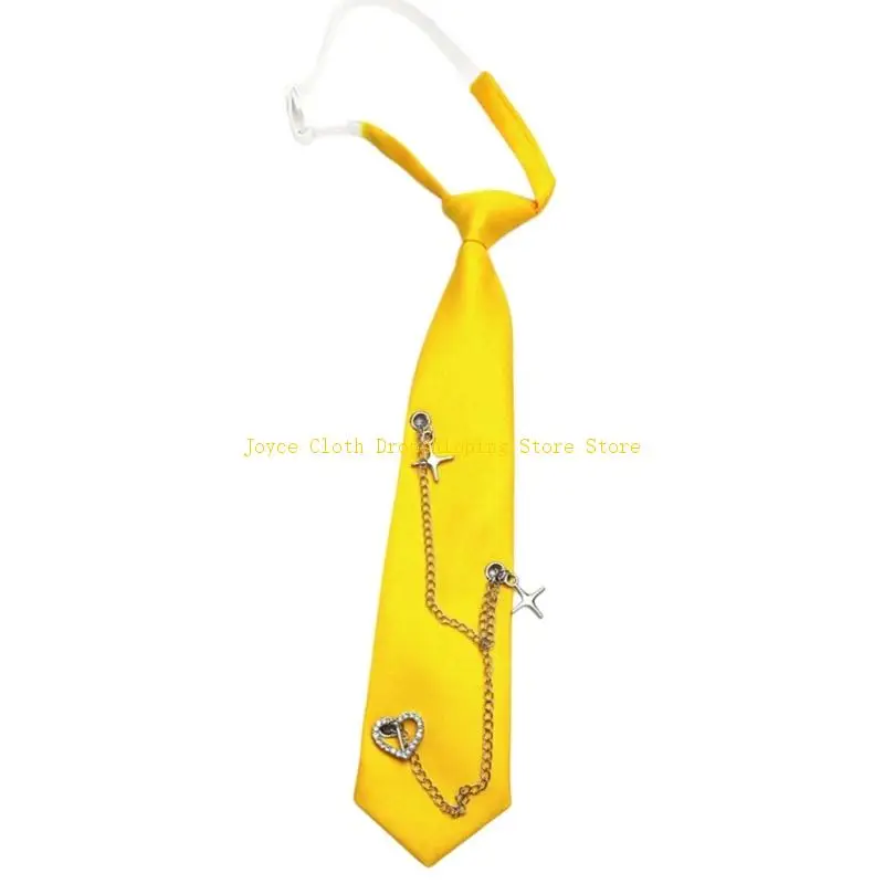 Ready Tied Metal Chain Necktie Academic Polyester Cloth For Students Professionals 10CD