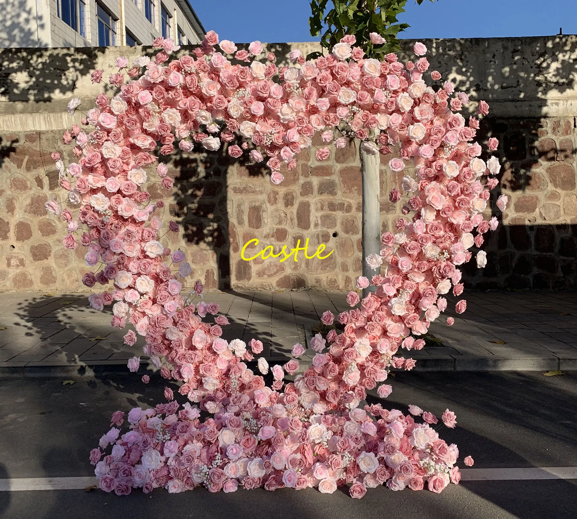 Customized Models Custom Arch Backdrop Heart Shape Artificial Flower Wedding Decor Proposal Party Event Scene Arrangem
