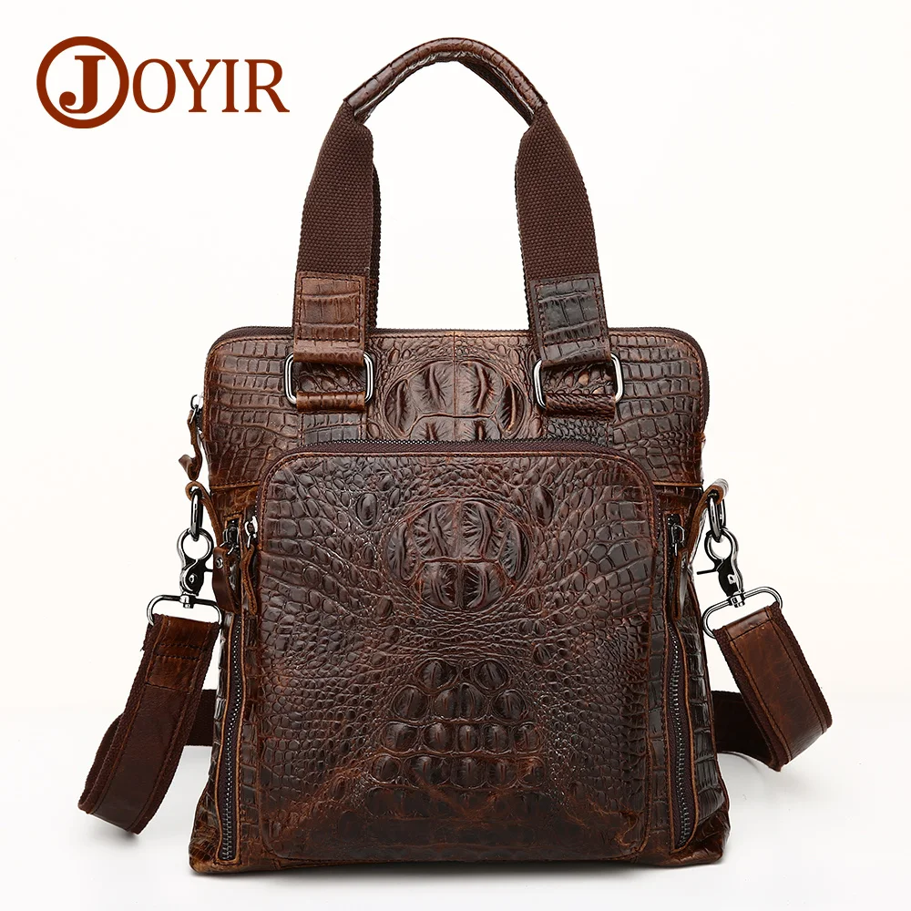 

Messenger Bag Men's Genuine Leather Shoulder for Men Vintage Crocodile Pattern Crossbody s Male Handbags