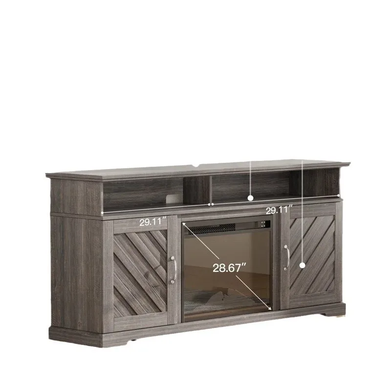 Armário de TV de madeira idílico para TV de 70 polegadas sem lareira