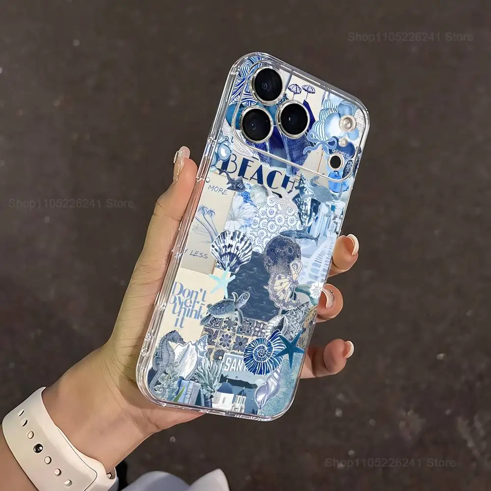 Funda Sea Fish Art Ocean Shark para iPhone 15,11,12,13,16,14,17,Pro,Max,Plus,SE,Mini,X,XS,XR, silicona suave transparente