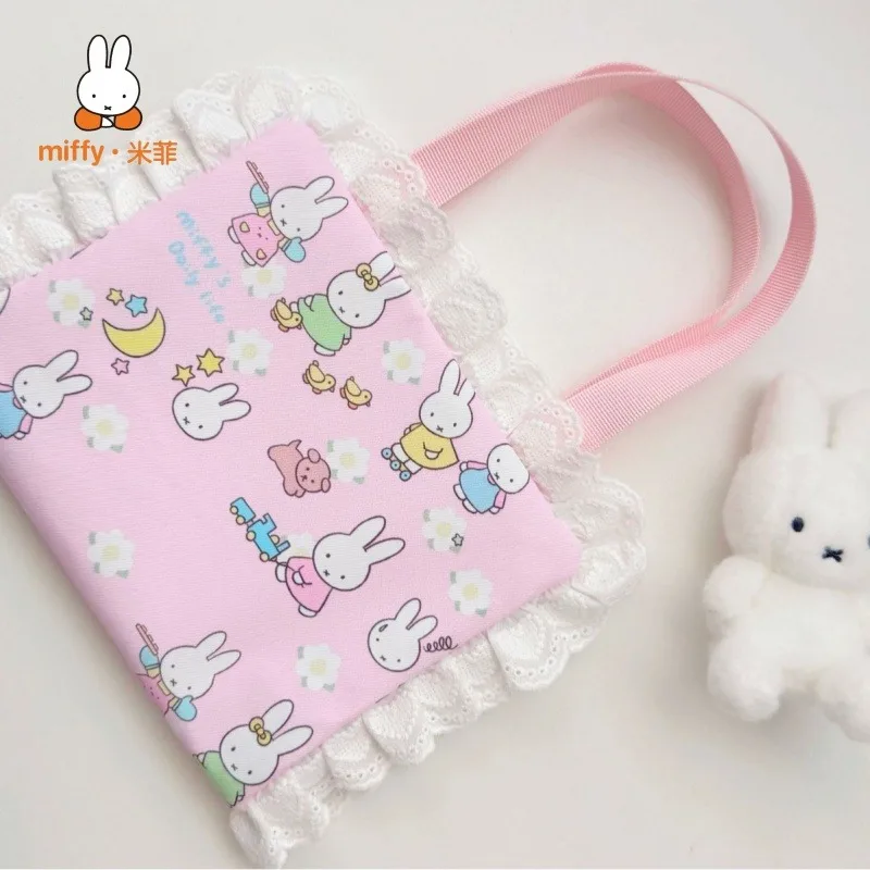 

Холщовая сумка для хранения Miffy, милая заколка для волос, резинка для волос, мини-плюшевая игрушка, брелок для хранения, сумка для хранения, которую можно повесить на стену
