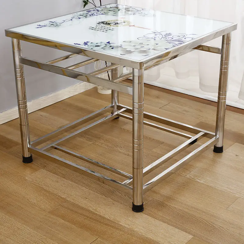 DSA thickened household stainless steel table heating rack square winter folding assembly dining table