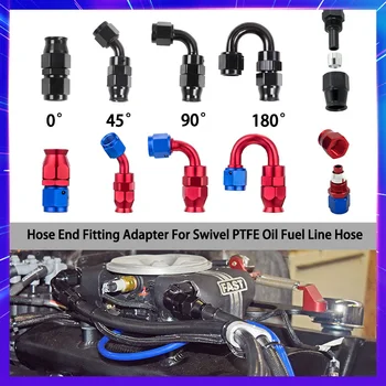 Connecteur de tuyau AN4 AN6 AN8 AN10 PTFE, adaptateur de raccord d'extrémité de tuyau de conduite de carburant, Joint de tuyau de refroidissement d'huile rotatif, raccord d'extrémité pivotante