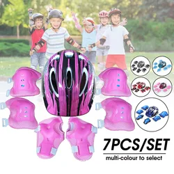 Bambini ragazzo ragazza casco di sicurezza ginocchio gomito Pad set bambini ciclismo pattinaggio a rotelle bicicletta protezione scivolo protezione di sicurezza 7 pz/set