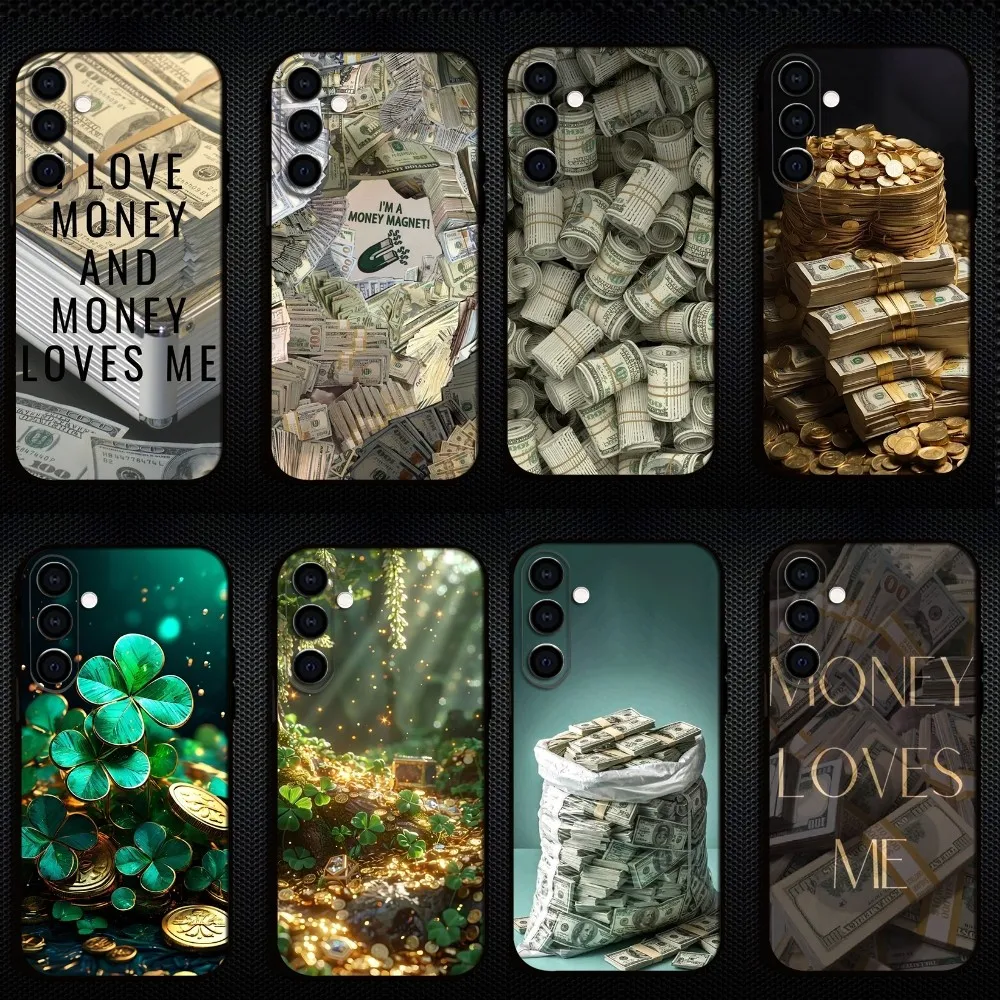 

Money Phone Case For Samsung Galaxy A73/A72/A71/A70/A53/A52/A51/Others Soft Black Shell