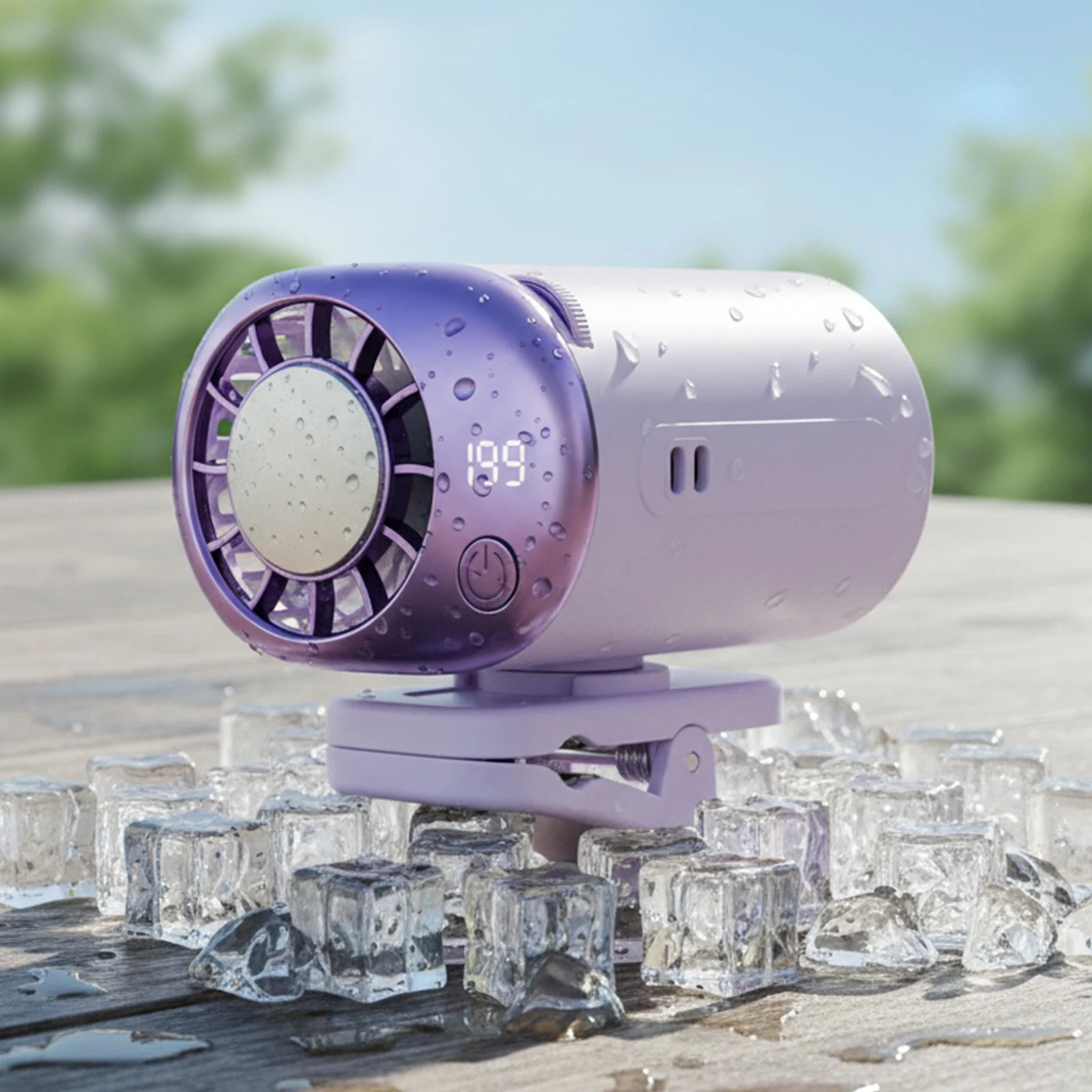 USB-Auto-Klemmventilator mit LED-Anzeige, drehbarer 360°-Lüfter für das Auto ° 199-fach drehbar, Geschwindigkeit einstellbar für Kleinkinder – Detail 1