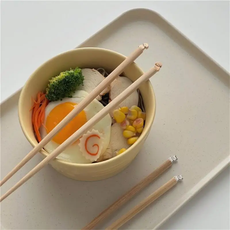 Household Mini Cartoon Chopsticks 2023 New Japanese Style Puppy Kitty Chopsticks Creative Household Bamboo Chopsticks