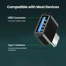 Type C to USB A Adapter 3.0 USB-C OTG Data Connector For Samsung Huawei Xiaomi Cellphone Compute MacBook Pro iPad Mini Notebook