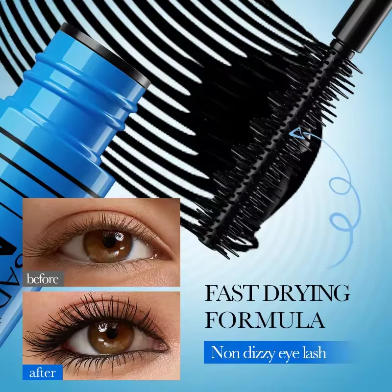 Máscara de pestañas resistente al agua 5D, pestañas alargadoras, maquillaje para mujer, máscara resistente al agua, máscara de fibra de seda negra, Cosméticos Coreanos nuevos