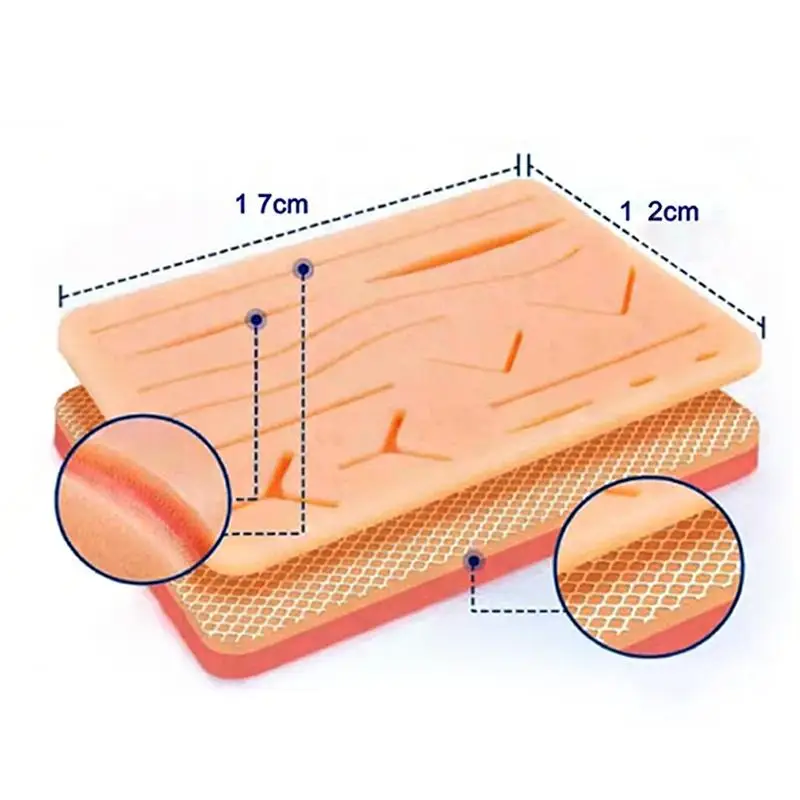 Reusable Surgical Suture Kit Pad Silicone Skin Wounds Suture Practice Traumatic Simulation Wounds Training Teaching Model