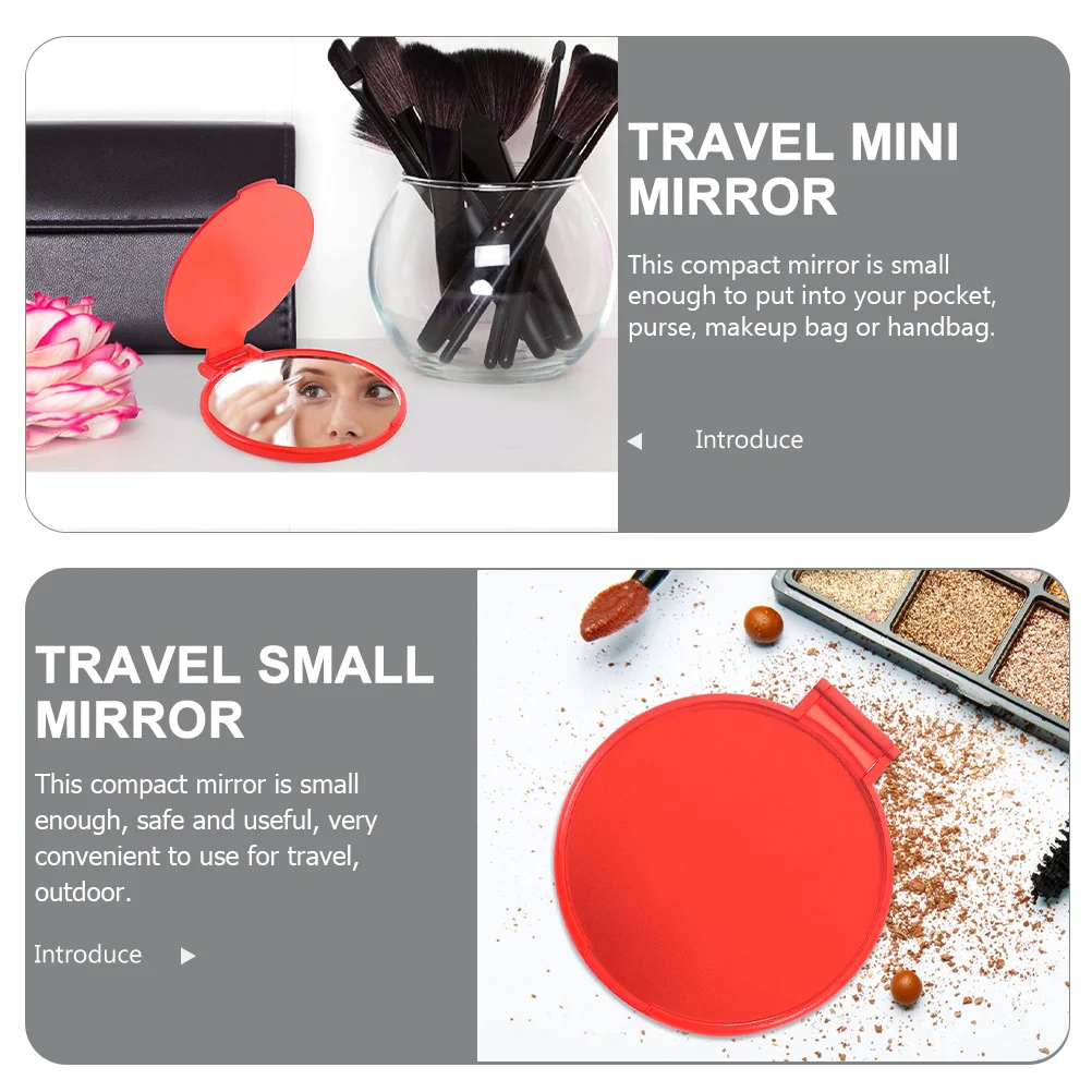 12 قطعة مرايا محمولة قابلة للطي مدمجة بجيب صغير مستدير للمكياج مرآة سفر صغيرة مرايا صغيرة مرآة مدمجة