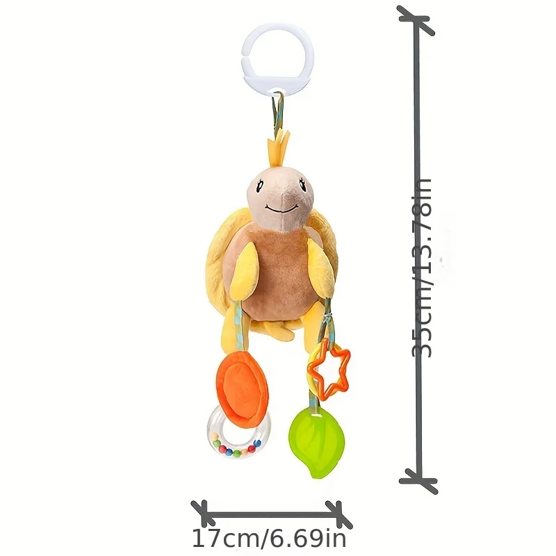 Juego de cuna con CONTROL de sonido para recién nacidos, lindos animales de peluche, tortuga interactiva, cachorro, conejo, abeja, juguetes calmantes para bebés