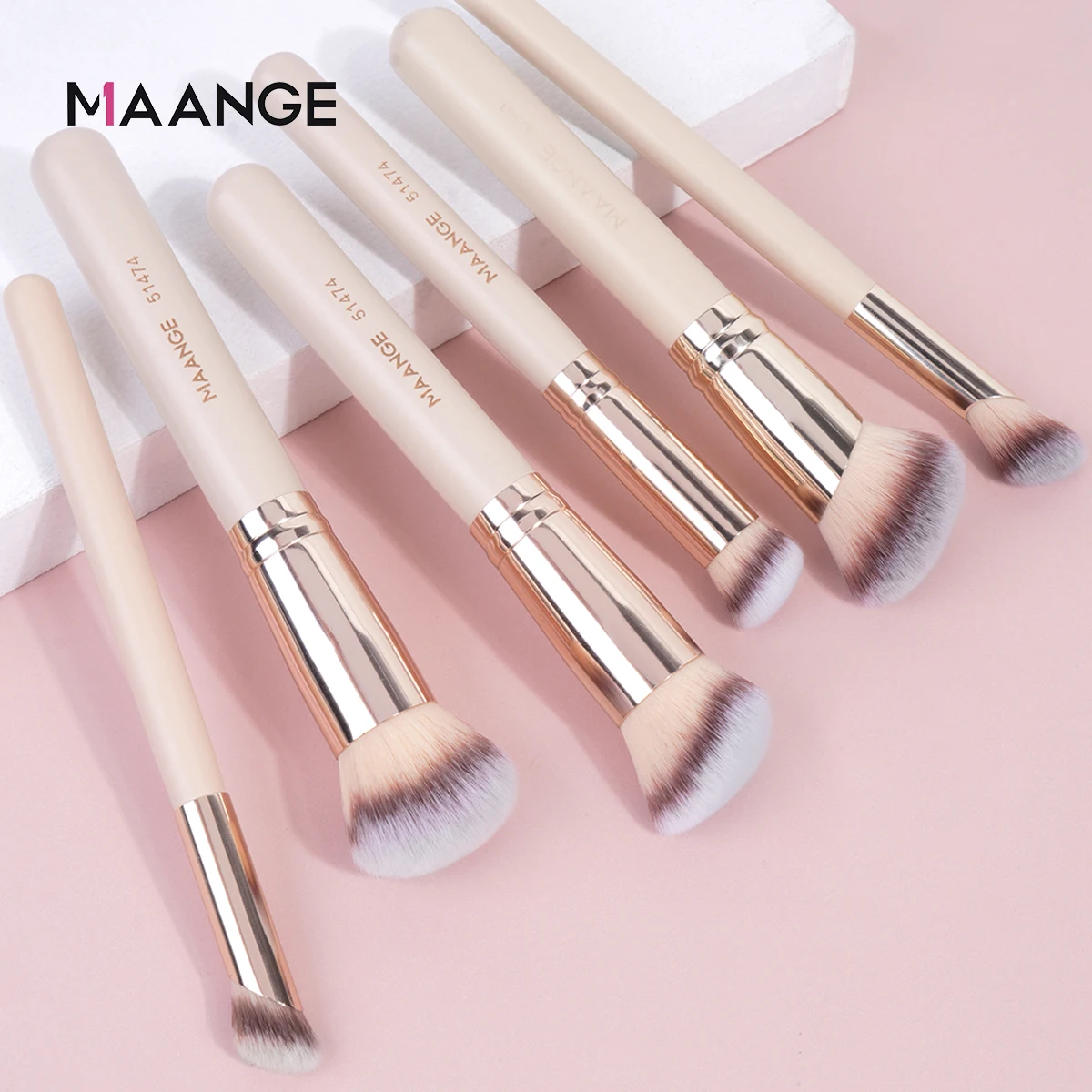 MAANGE 6PCS Makeup Brush Set Face Cosmetic Foundation Concealer Powder Blush for Liquid Cream Blending Makeup Brush Beauty Tools