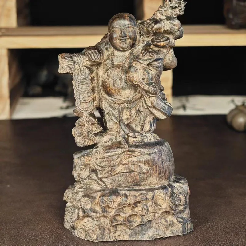 

Hand-Cast Premium Metal Laughing Maitreya Buddha Statue - 5.1" Exquisite Zen Figurine for Home Office Altar Feng Shui Decoration