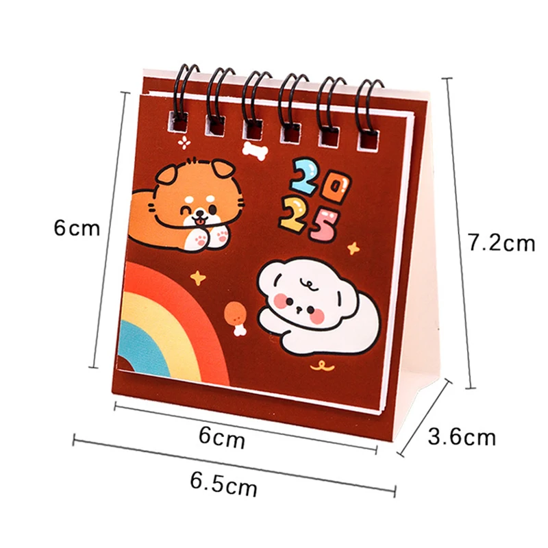 New Year Mini Desktop Calendar Cute Fashion Vertical Flip Desktop Calendar Small Family Daily Planner Calendar Gift