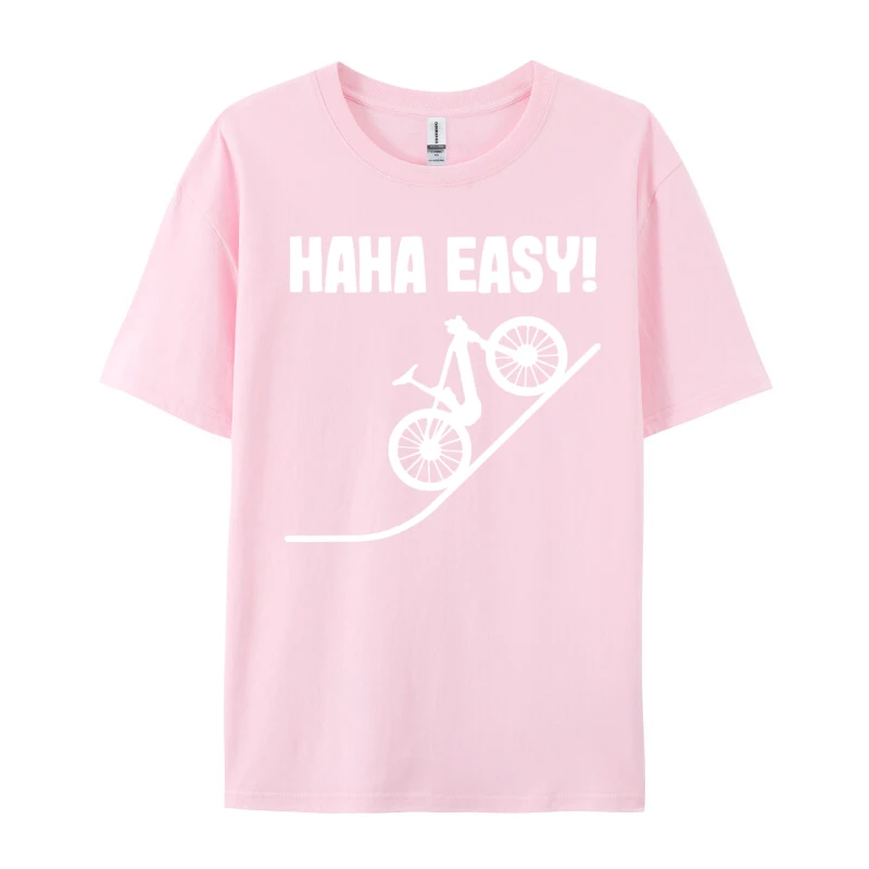 Ebike Haha Easy Bicycle Emtb Cycling E T-shirt Graphic T-Shirts Custom Cotton O-Neck T Shirts Printing Tops Shirt