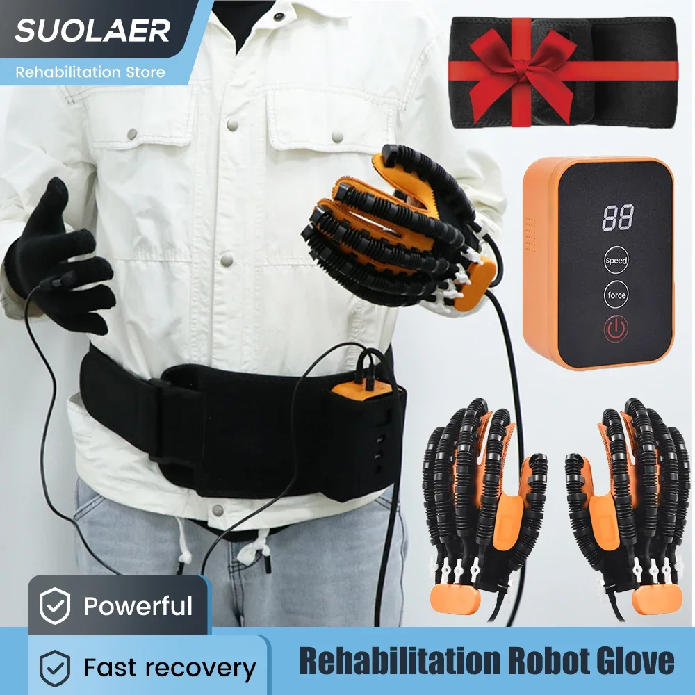 Rechargeable Rehabilitation Robot Gloves Hand Device Finger Training Massage Gloves Stroke Hemiplegia Hand Function Recovery