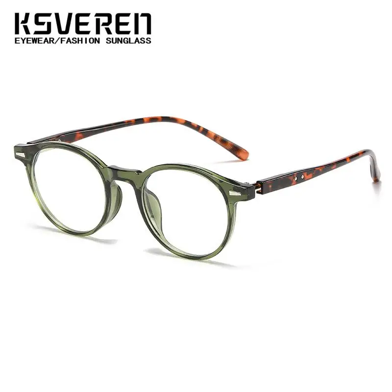 Gafas de lectura TR90 redondas con bloqueo de luz azul para hombre y mujer, lentes graduadas cómodas, montura para lectores presbicia