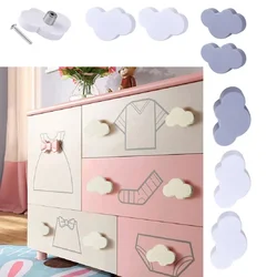 4Pcs/Set Cute Clouds Hook And Handle Children's Room Knock-proof Knobs Furniture Dresser Drawer Knob Wall Cabinet Door Handles