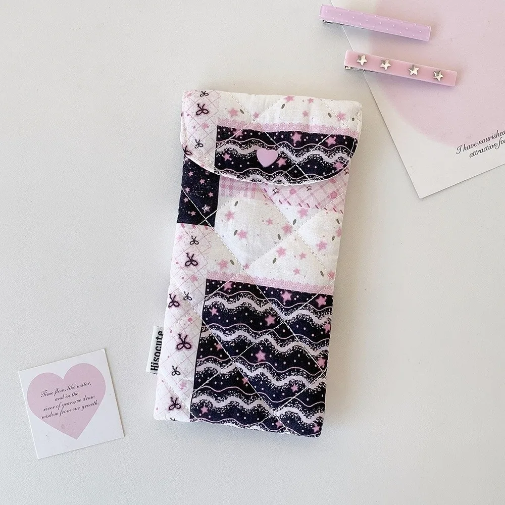 New With Button Glasses Storage Bag Floral Pattern Anti Pressure Sunglasses Case Dustproof Pencil Case