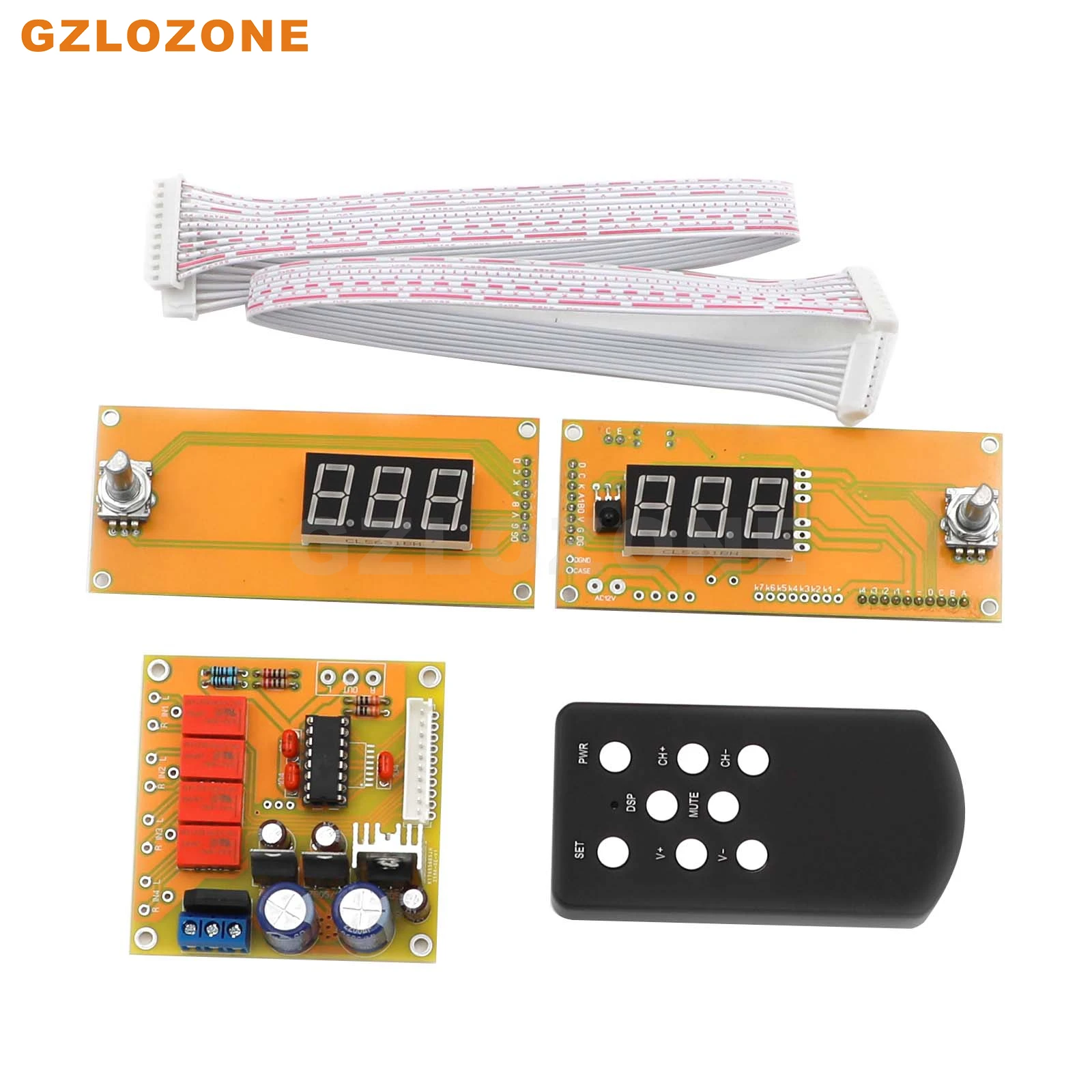 

2 Channel Stereo PGA2311 Preamplifier Remote volume controller With dual display DIY Kit/Finished board