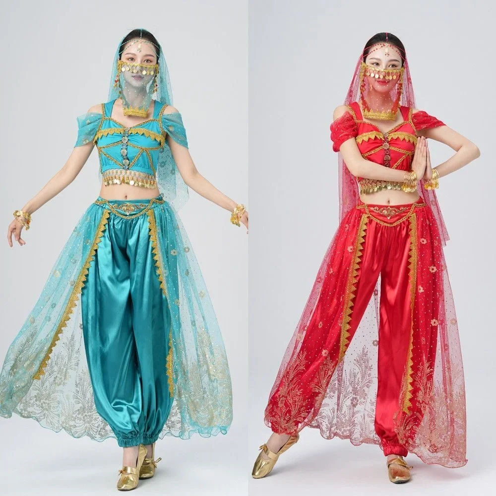 Danza del ventre New Indian dance Performance Costume Princess Jasmine Exotic Palace Style Stage Performance Costume donna adulto