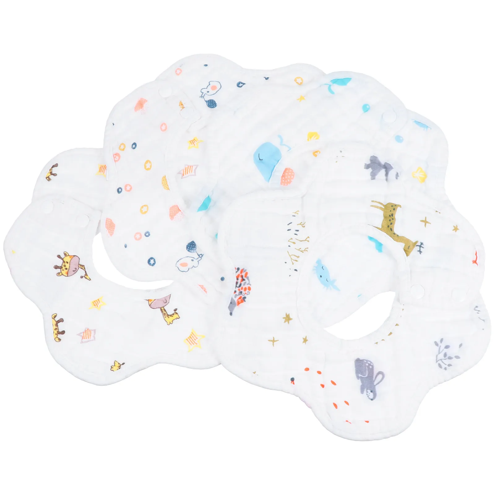 

4pcs Cotton Bibs Baby Teething Saliva Towels Durable Newborn Infant Drool Lightweight Breathable Comfortable Boys Girls