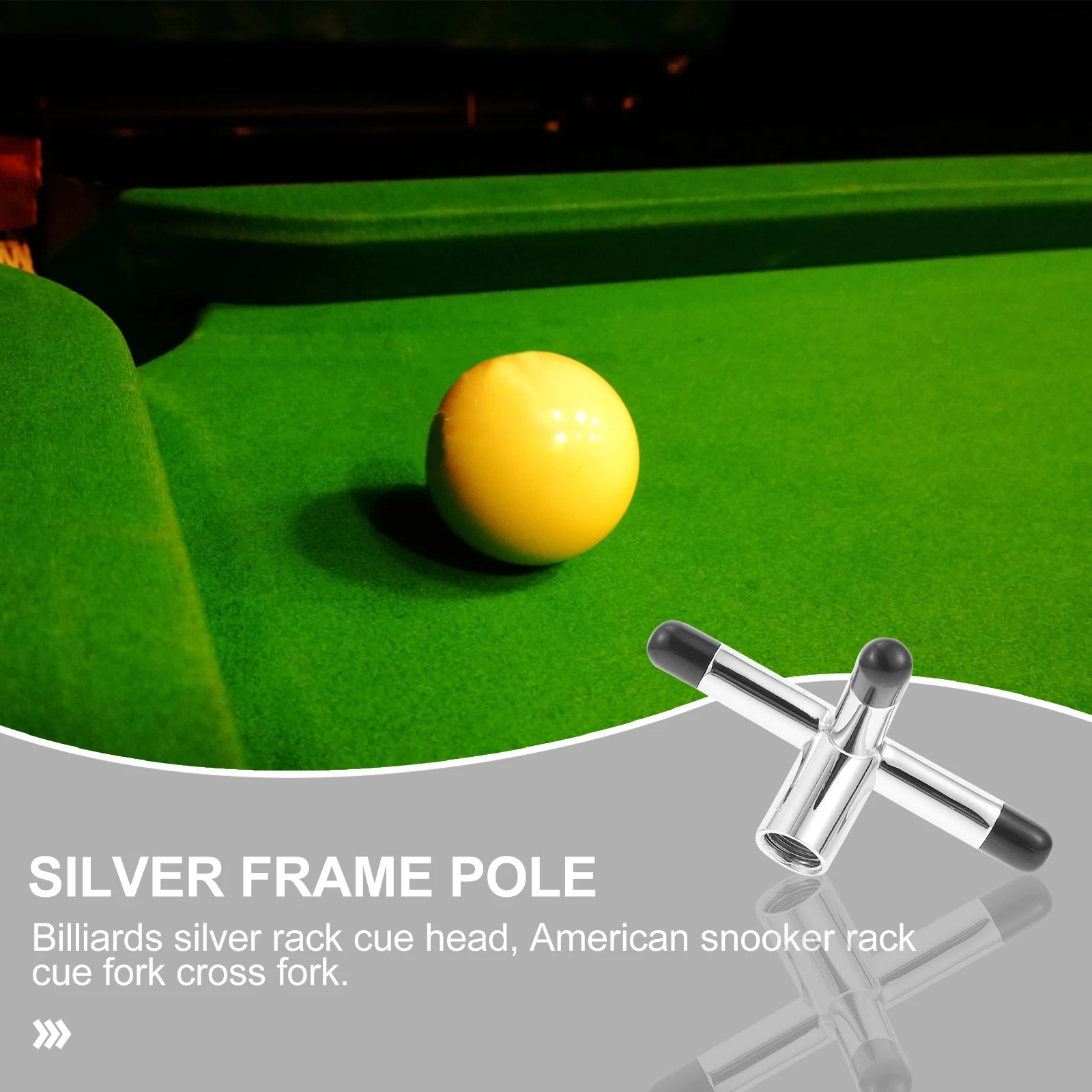 

Billiards Fork Pool Bridge Frame Pole Snooker Portable Cross Stick Metal Cue Rest Rack