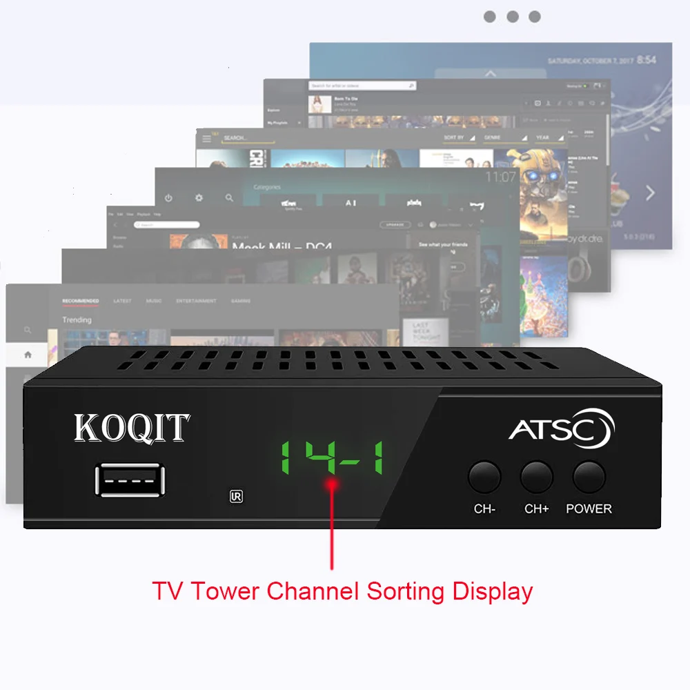 Bon enregistreur OTA ATSC DVR pour Tv, boîtier de convertisseur numérique analogique QAM, Tuner TV, antenne terrestre coaxiale, télécommande universelle, médias HD