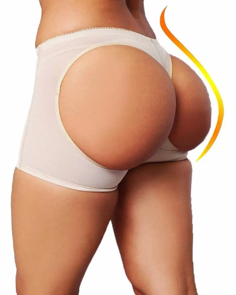 Sexy mulher bunda levantador shaper barriga controle calcinha nádega aberta instan boyshort feminino corpo escultura hip shaping shorts