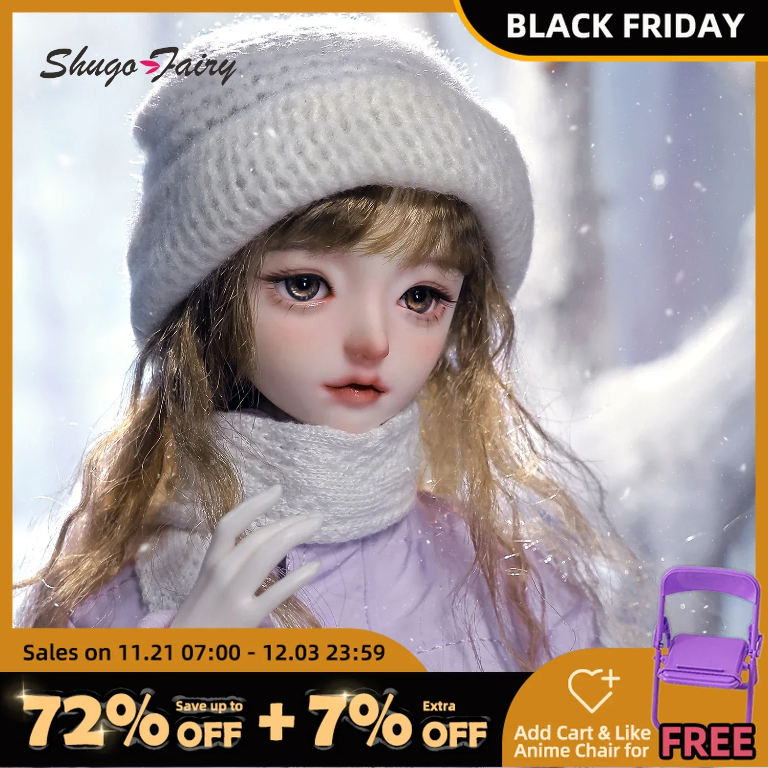 Shugafairy Cirra Original Bjd Doll 1/4 Full Set Female Winter Cute Casual Style Toy For Girls Ball Jointed Dolls