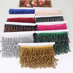 4.5Yards Crystal Pendant Beaded Fringe Lace DIY Clothes Stage Dress Home Curtain Headwear Decorative Accessories Latin Dance