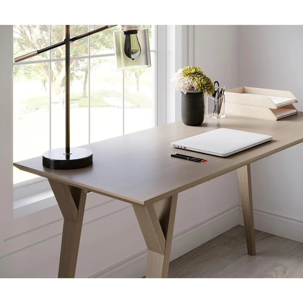 Realspace ®   Trezza 60" mit Schreibtisch, helle Eiche