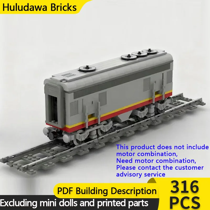 

City Car Model MOC Building Bricks Railway Santa Fe EMD B-Unit Train Modular Technology Gifts Holiday Assemble Children Toy Suit