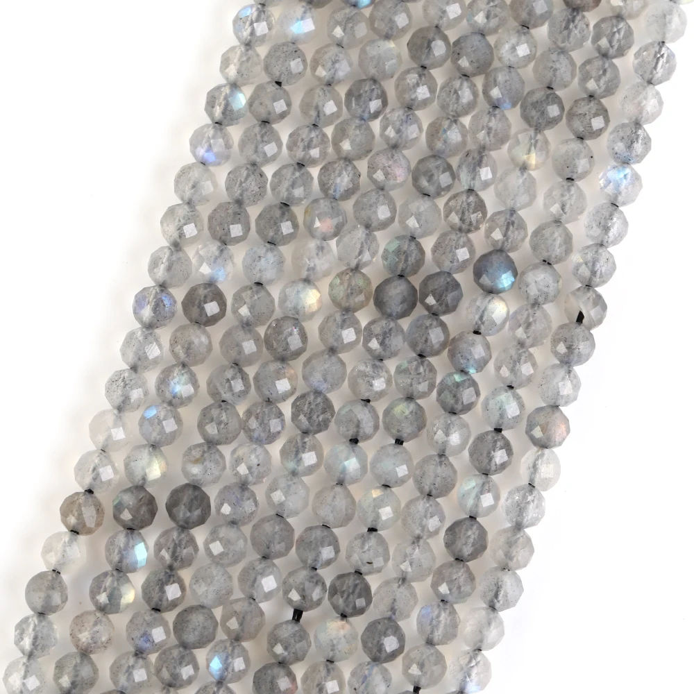 Natursteinperlen, 2–4 mm, Labradorit, rund, lose Distanzperlen für Schmuckherstellung, DIY-Armbänder, Ohrringe, Zubehör