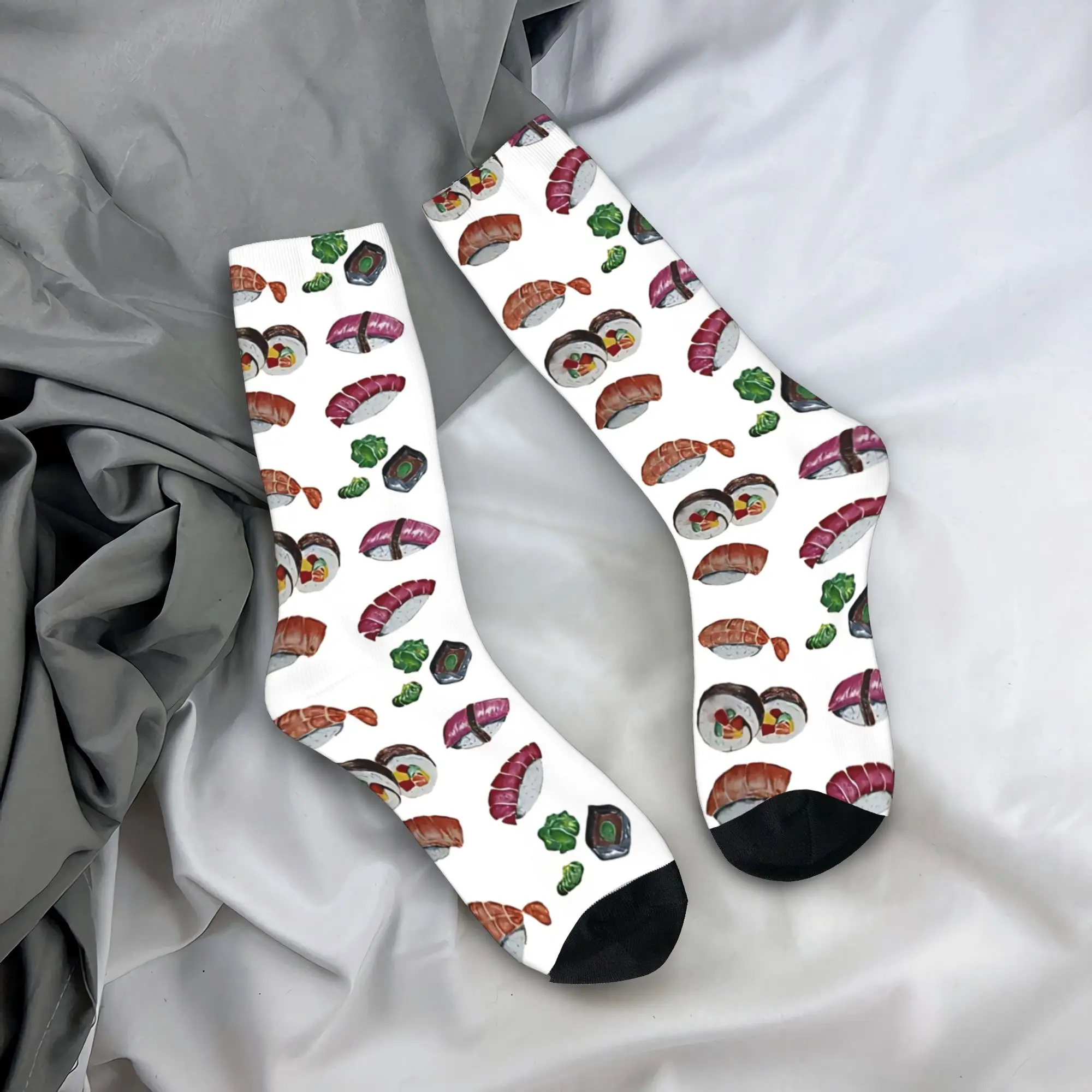 

Watercolor Sushi Set Socks Design Stockings Non Skid Couple Socks Quality Winter Funny Climbing Socks