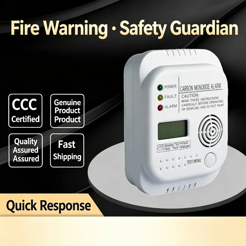 LZ201 Carbon Monoxide Detector Plug In LCD Screen High Sensitive 85dB Audible Alarm Household CO Gas Safety Alarm