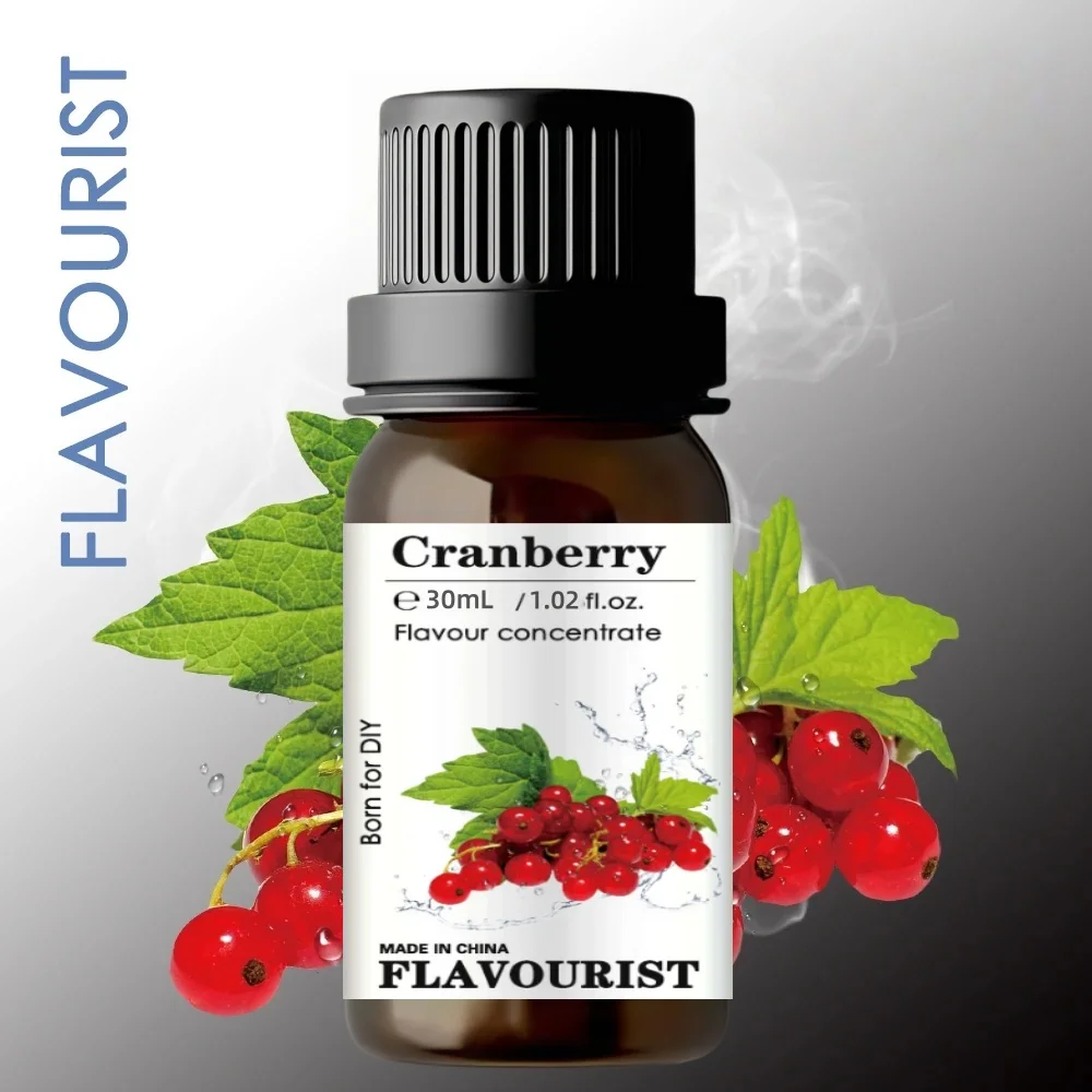 Aromatista Aroma de Cranberry Sabor Solubilidade de Água Concentrado de Sabor de Frutas Melhor Sabor Óleo Essencial