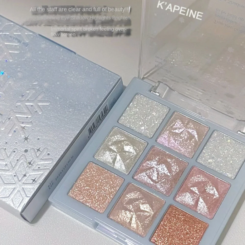 Trendy Fiocco di neve Nove colori K'apeine Ombretto Perla brillante Vacanza Trucco Donna Ragazza Evidenzia trucco Shimmer Fard Palette