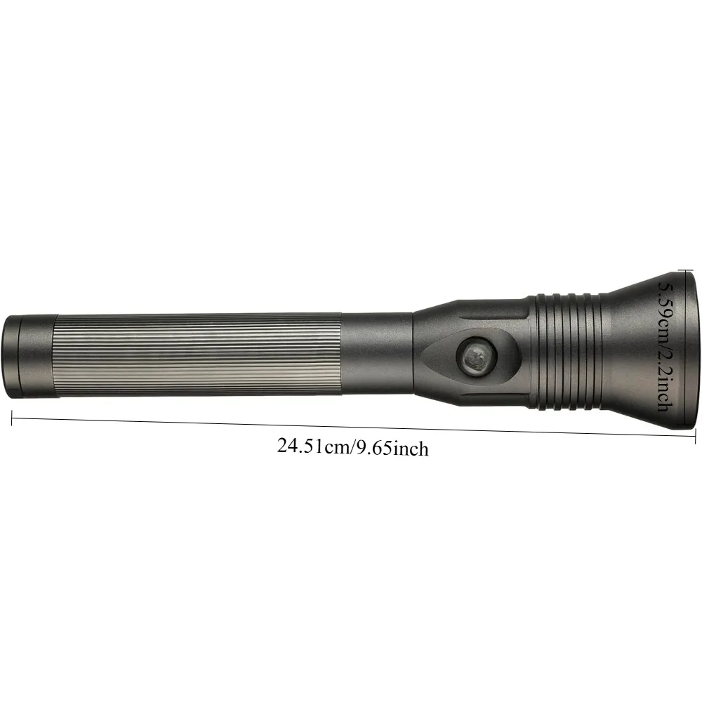 Rechargeable flashlight - Black style design, simple and beautiful, high lumen, far-reaching beam size ‎9.65 x 2.2 x 2.2 inches