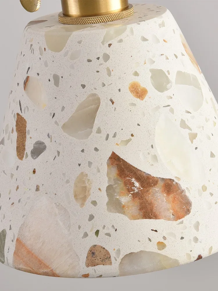 Retro Minimalist Terrazzo Pendant Light Retro Homestay Bedroom Bedside Coffee Shop Hanging Lamp Interior Decoration Lighting