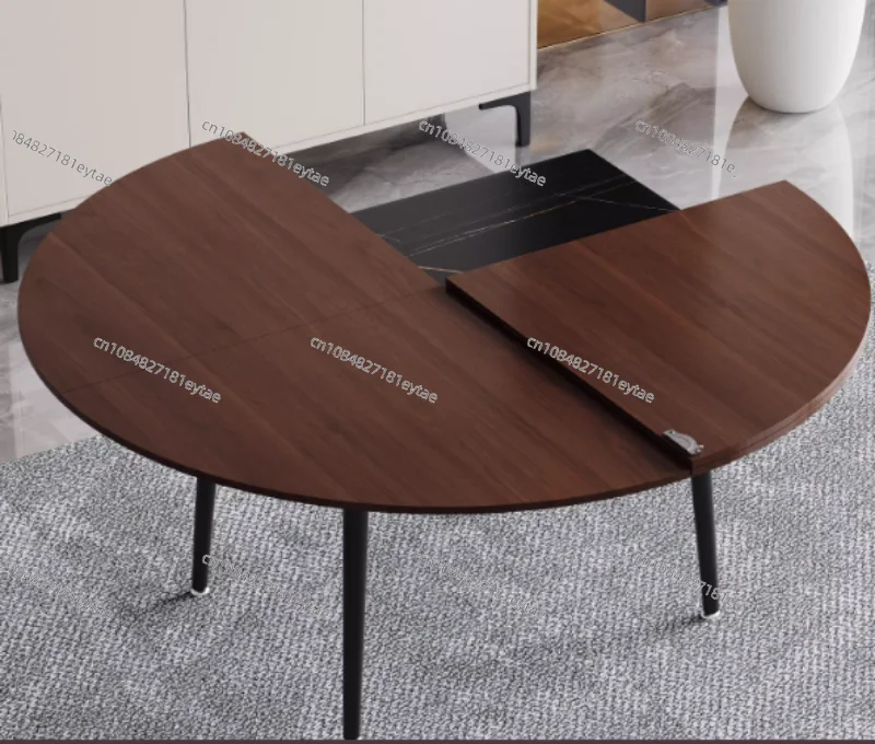 4 points folding round table panel dining table rotating disc household small apartment 10 people 20 people dining table solid