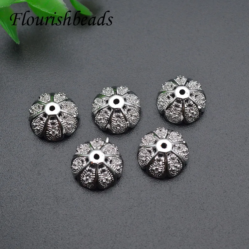 Wholesale Jewelry Findings 12mm Flower Torus Shape Metal Spacer Bead End Caps Accessories for DIY Necklace Bracelet Making